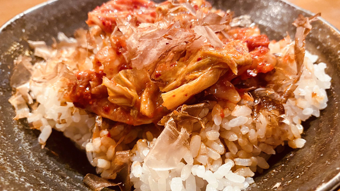 オカキムチ卵かけご飯